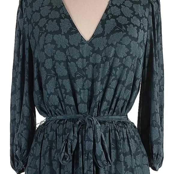 Banana Republic Peacock Green Floral Midi Dress - Picture 4 of 9